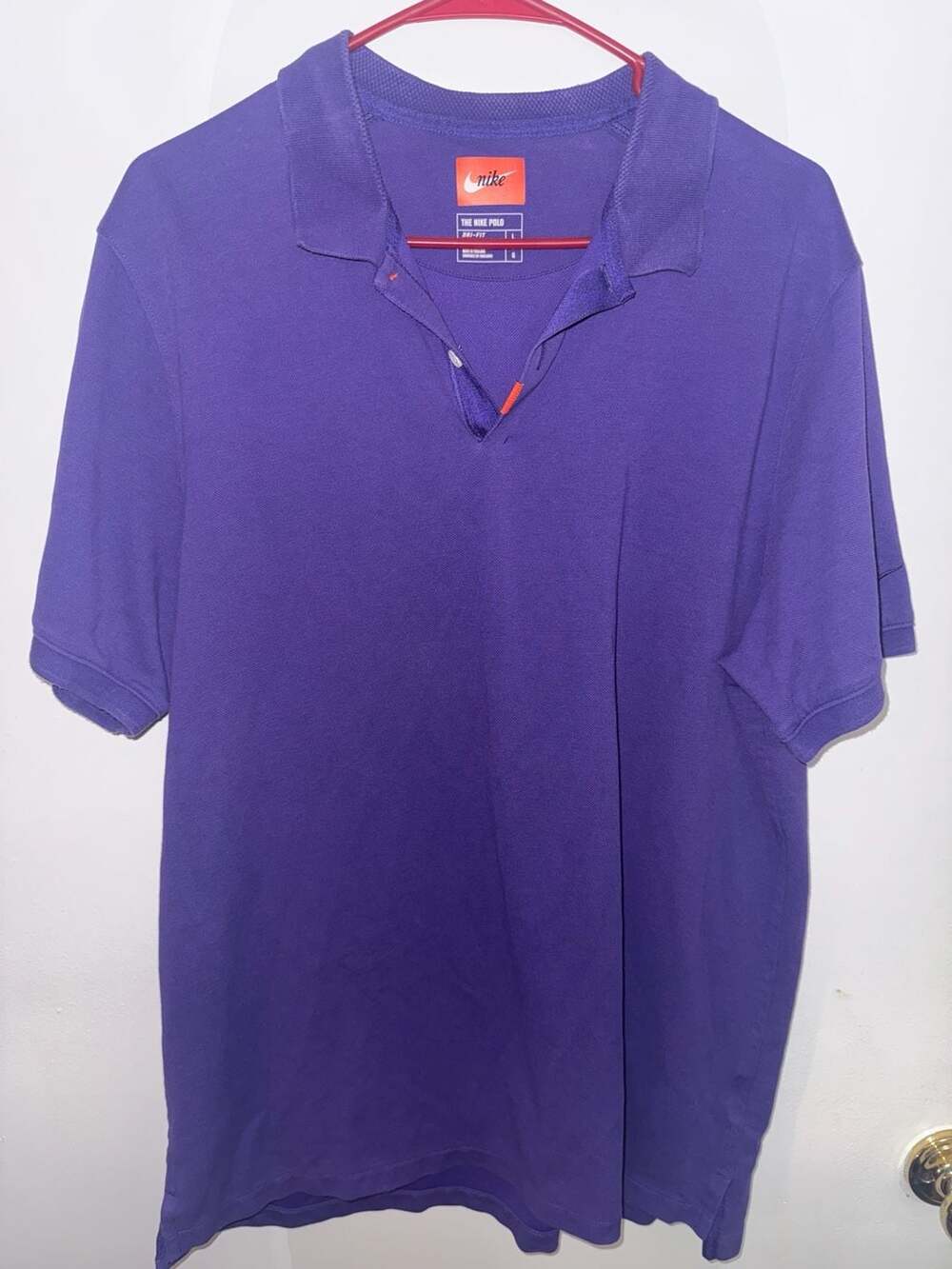 Nike The Nike Polo Dri-FIT Men's Purple Short Sleeve Polo Shirt Size L